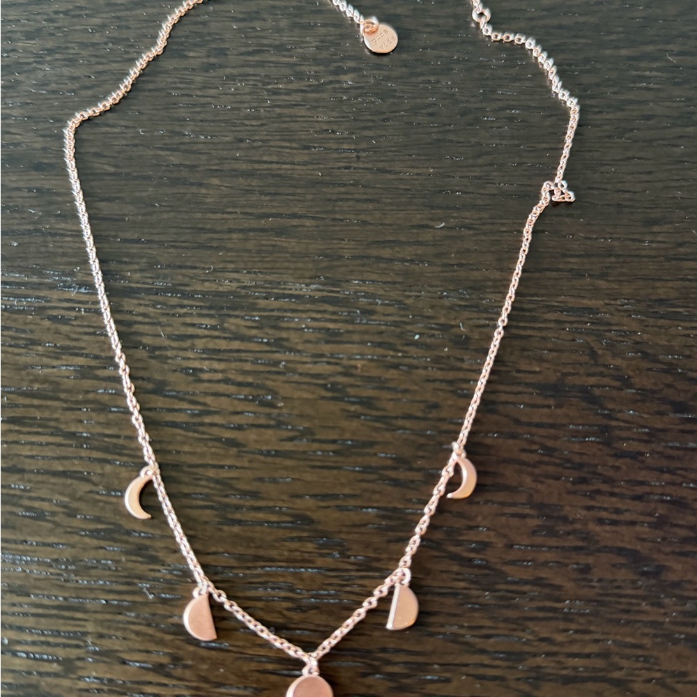 Pura Vida Rose Gold Moon Phase Charm Necklace